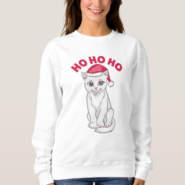 Camiseta Natal Cat Ho Ho Ho (Frente)