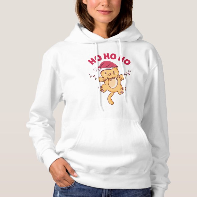 Camiseta Natal Cat Ho Ho Ho (Frente)