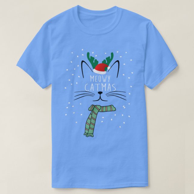 Camiseta Natal Cat Meowy Catmas  (Frente do Design)