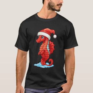 Camiseta Natal Cavalo Santa Hat Engraçado Xmas Kids