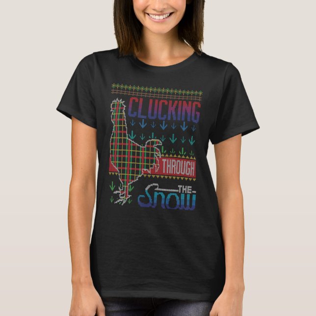 Camiseta Natal Clucking Through The Snow Frango Feio S (Frente)
