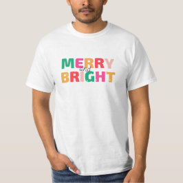 Camiseta Natal Colorido Alegre e Brilhante em Negrito