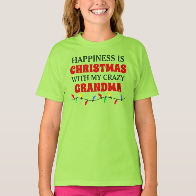 Camiseta Natal com a minha avó louca (Frente)