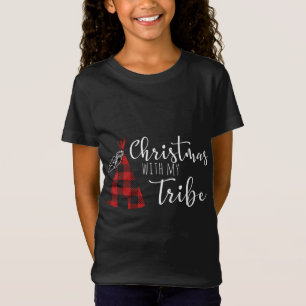 Camiseta Natal com a minha tribo, Natal da Xadrez de Buffal