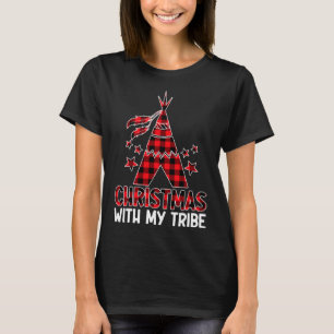 Camiseta Natal Com As Minhas Tribos Família Xadrez De Buffa