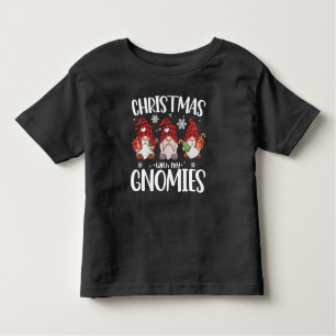 Camiseta Natal Com Meu Gnomos Buffalo Red Xadrez Gnomo