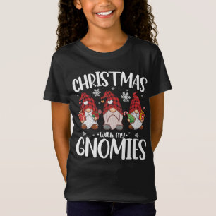 Camiseta Natal Com Meus Gnomos Búfalo Xadrez Vermelho Gnome