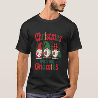 Camiseta Natal com Meus Gnomos Divertidos Família de Gnomos