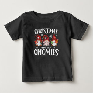 Camiseta Natal Com Meus Gnomos Gnome Xadrez Vermelho de Buf