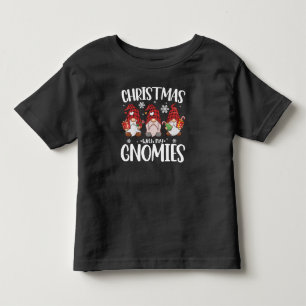 Camiseta Natal Com Meus Gnomos Gnome Xadrez Vermelho de Buf