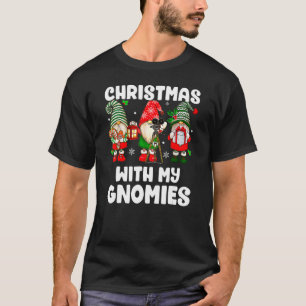 Camiseta Natal Com Meus Papais noeis Gnomo Família Engraçad