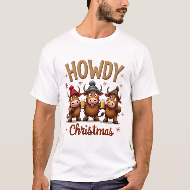 Camiseta Natal Como Vai Piada Vaca Terras Altas Presente Am (Frente)