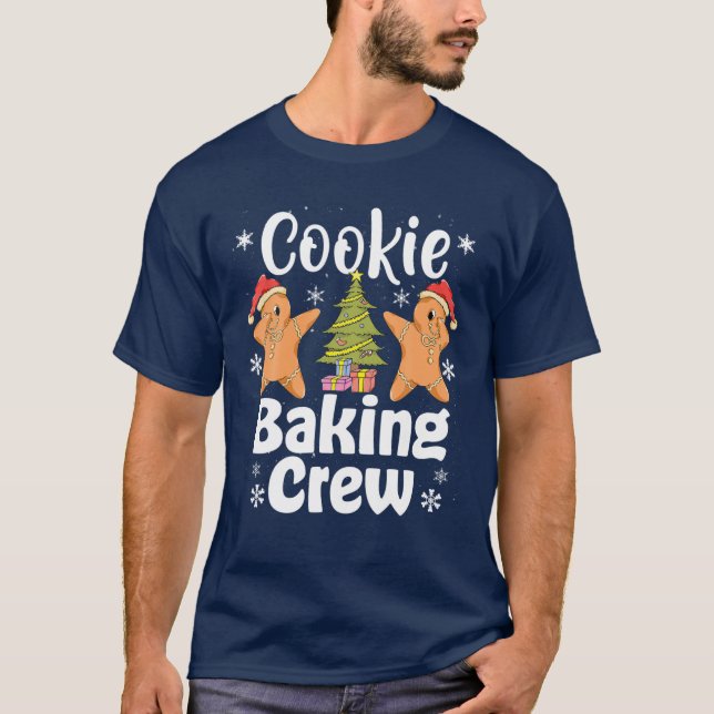 Camiseta Natal Cookie Baking Crew Pajama, Gingerpão C (Frente)