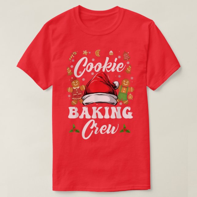 Camiseta Natal Cookie Baking Crew Pajama, Gingerpão C (Frente do Design)