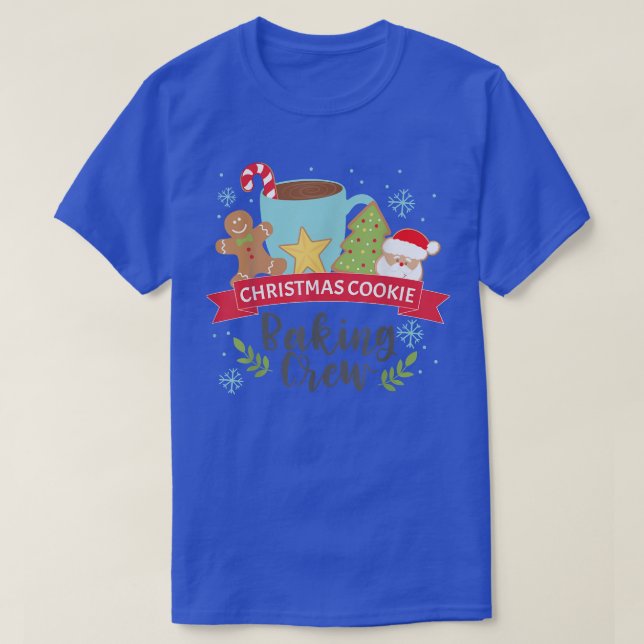 Camiseta Natal Cookie Baking Crew presente para rapazes e c (Frente do Design)