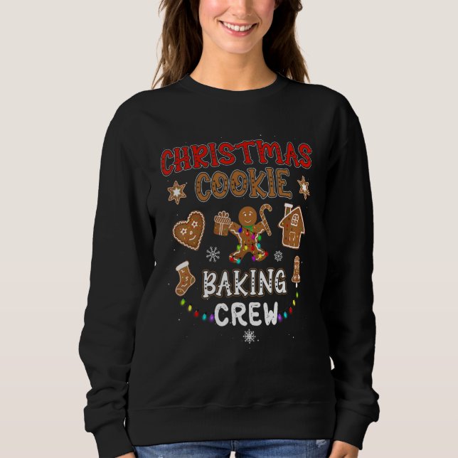 Camiseta Natal Cookie Baking Crew Xmas Gingerbird Fami (Frente)