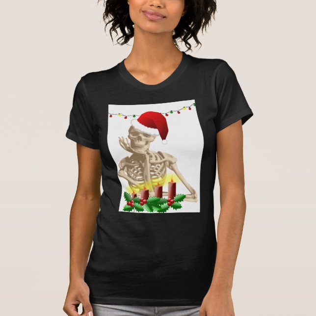 Camiseta natal crânio (Frente)