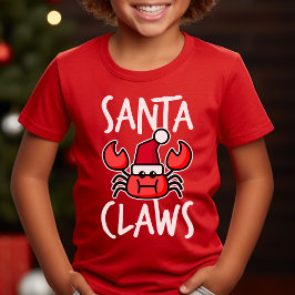 Camiseta Natal Criança Caranguejo Santa Garras