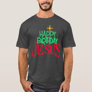 Camiseta Natal Cristão FELIZ ANIVERSÁRIO Mulheres JESUS Hom