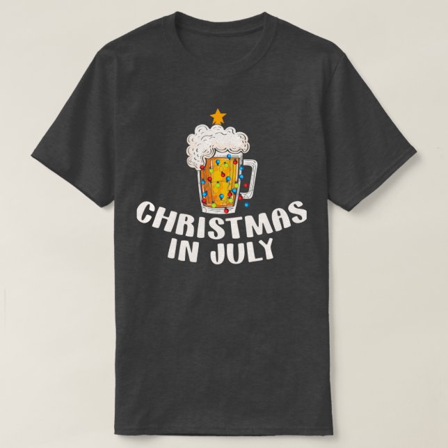 Camiseta Natal Da Árvore De Beer Xmas Em Julho (Frente do Design)