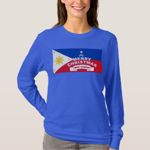 Camiseta Natal da bandeira filipina: Feliz Natal e Melhor