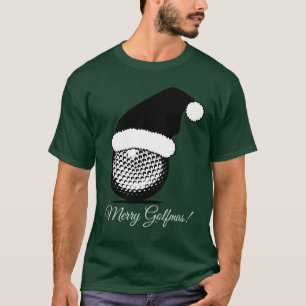 Camiseta Natal da Bola de Golfe do Santa Hat
