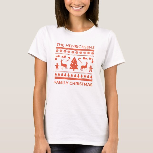 Camiseta Natal da família (Frente)