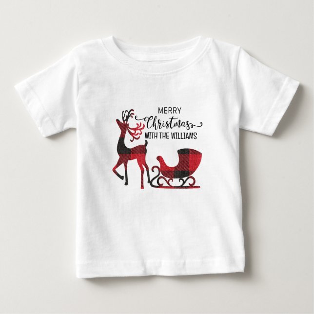 Camiseta Natal da Família Correspondente | Moderno Personal (Frente)