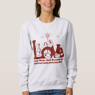 Camiseta Natal da Família Cristã Personalizada