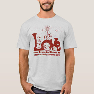 Camiseta Natal da Família Cristã Personalizada