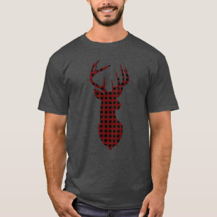 Camiseta Natal da família da xadrez do búfalo da rena