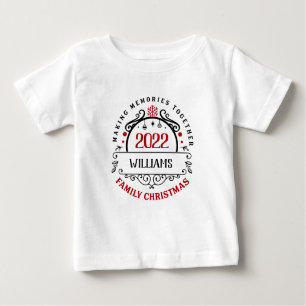 Camiseta Natal da família de nomes personalizados