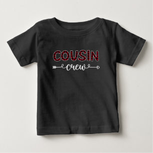 Camiseta Natal da Família de Padrão de Xadrez de Cousin Cre