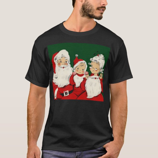 Camiseta Natal da família de papais noeis (Frente)