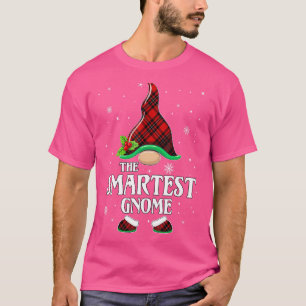 Camiseta Natal da família de Xadrezes Vermelhas do Gnomo ma