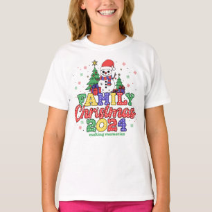 Camiseta Natal da família Festivo Snowman