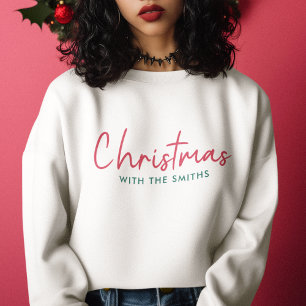 Camiseta Natal da família Nome da família minimalista m