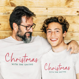 Camiseta Natal da família | Nome da família minimalista mod