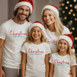 Camiseta Natal da família | Nome da família minimalista mod