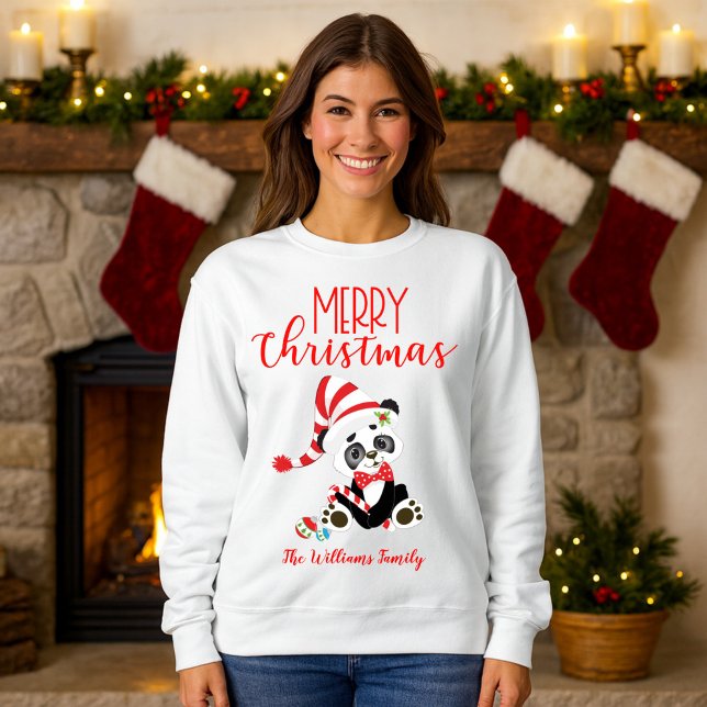 Camiseta Natal da família Panda Claus (Criador carregado)