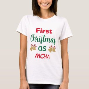 Camiseta Natal da família Primeiro Natal como mãe
