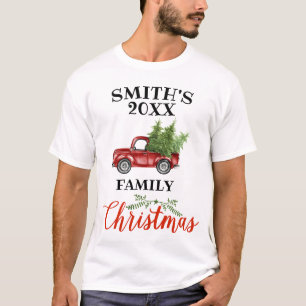Camiseta Natal da família Vintage Truck