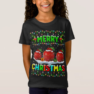 Camiseta Natal da Feliz de Santa Hat com Fruta de Maçã do X