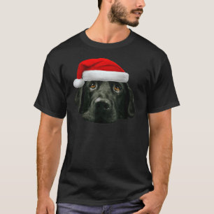 Camiseta Natal da Imagem do Papai Noel Bonito de Lab Preto