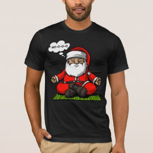 Camiseta Natal da meditação da ioga do zen do papai noel