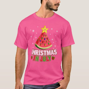 Camiseta Natal Da Melancia Na Árvore Natal Em Julho De Verã