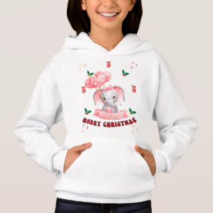 Camiseta Natal da Menina Elefante Personalizada