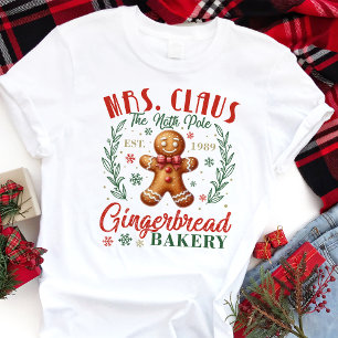 Camiseta Natal da Padaria de Biscoito de Gengibre da Sra. C