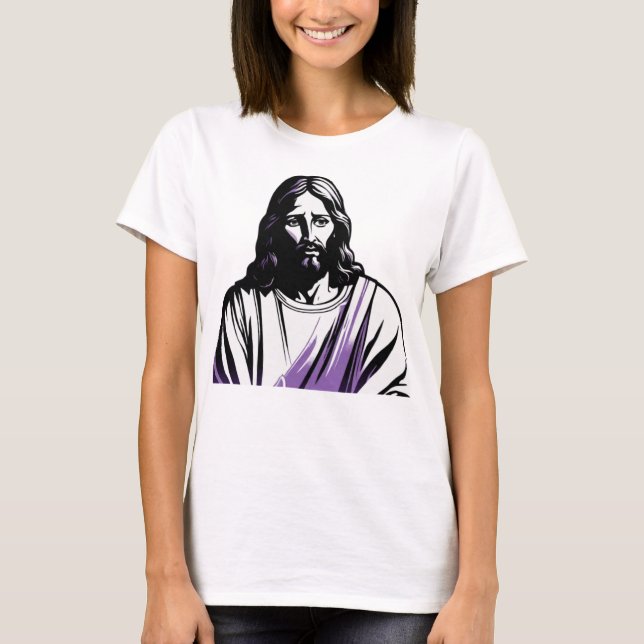 Camiseta Natal da Páscoa da Lavanda de Jesus Cristo (Frente)