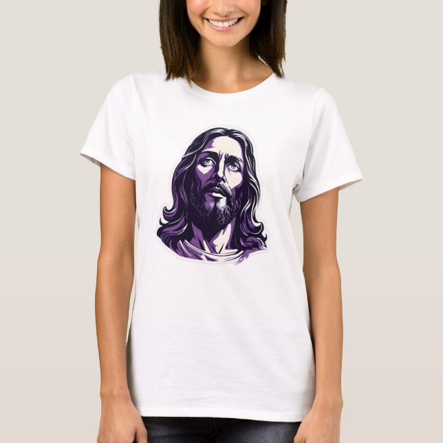 Camiseta Natal da Páscoa da Lavanda de Jesus Cristo (Frente)